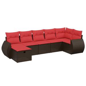 Ensemble de canapés de patio en polyrotin marron 7 pièces avec coussins, ensembles de jardin - Product Image 2