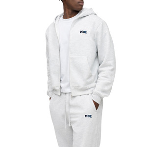 Sudaderas con capucha de algodón grueso para hombre, conjunto de chándal de calidad con cremallera completa, estilo urbano oversize, conjunto de jogger, logotipo personalizado, venta al por mayor OEM - Product Image 4