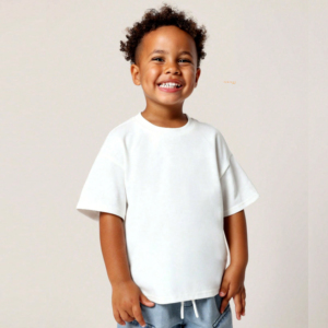 T-shirt Enfant Personnalisé Fabricant – Coupe Épaules Tombantes, Uni, Écologique, Respirant, 220g, Fibre de Bambou Lourde, pour Enfants - Product Image 6