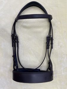 Leather Horse <b>Halter</b> Bridle Style Black Equestrian Tack - Product Image 1
