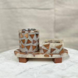 Arabic Style Wooden Resin <b>Oud</b> <b>Bakhoor</b> Incense Burner Charcoal Holder Decorative Tray Set Modern Stylish Design Eco-Friendly - Product Image 6