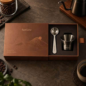 SunGene Copper Brew Sliding <b>Drawer</b> Box Custom Printed Coffee Tools Packaging - Product Image 2