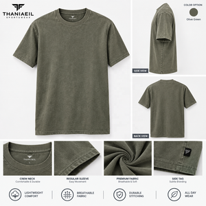 Camiseta Premium 100% Algodón para Hombre, Cuello Redondo Básico, Corte Regular, Lavado Ácido, Estilo Casual Urbano, Logotipo Personalizado - Product Image 4