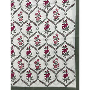 Sábana Plana de Algodón Estampada a Mano con Diseño Geométrico, Doble, Multi Blanco, 200 Hilos, Transpirable, para Hogar, Hotel y Uso Elegante - Product Image 2