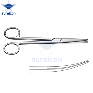 Tijeras quirúrgicas reutilizables de acero inoxidable curvadas y de punta roma de 16 cm (6¼ pulgadas) para cirugía general, plástica y disección de tejidos - Product Image 5