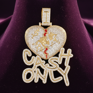 Colgante de Corazón de Lujo Estilo Hip Hop, Chapado en Oro con Moissanita, Joyería Personalizada para Hombres, Solo Pago en Efectivo - Product Image 2
