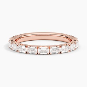 IGI Certificate CVD HPHT Lab Grown Emerald Cut Round Cut Diamond Eternity Band <b>Rings</b> 14k Rose Gold Custom Fine Engagement <b>Ring</b> - Product Image 2