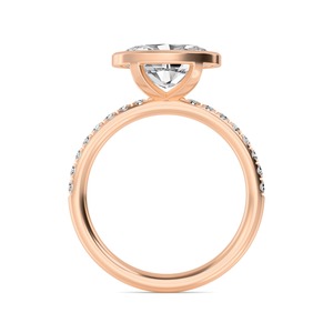 Anillo de compromiso sofisticado redondo y ovalado de oro rosa de 10K con diamantes cultivados en laboratorio de 1.87 quilates, anillo nupcial de lujo atemporal para ocasiones especiales. - Product Image 2
