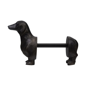 Support de papier essuie-tout en métal rétro en gros, figurine de teckel en fonte, organisateur de cuisine, sculpture sur le thème des animaux de la ferme - Product Image 3