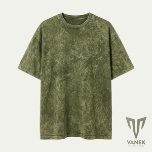 T-shirt à manches courtes pour homme VANEK, coupe ample, tie-dye, coton lavé, jersey, col rond, style décontracté - Product Image 1