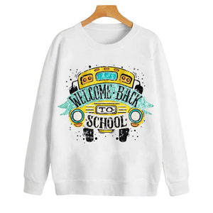 Sudadera Blanca Personalizable para Mujer, 100% Algodón, Diseño Bordado con Lentejuelas, Transpirable, para Otoño, Venta al Por Mayor para Regreso a Clases - Product Image 2