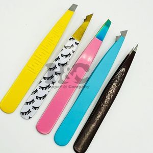 Pinzas Profesionales para Cejas ESD al por Mayor, de Acero Inoxidable, Inclinadas, Duraderas, Ecológicas, 4 Piezas, Multifuncionales - Product Image 4