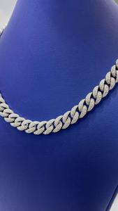 Cadena Cubana con Diamantes Moissanite VVS1, Plata de Ley 925, Collar Hip Hop con Incrustaciones de Diamantes, Regalo para Él - Product Image 2