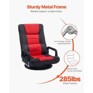 Sedia da Gaming Girevole a 360 Gradi con Braccioli 3D e 6 Posizioni Regolabili, Schienale Lombare in Tessuto, Caratteristiche Pieghevoli - Product Image 4