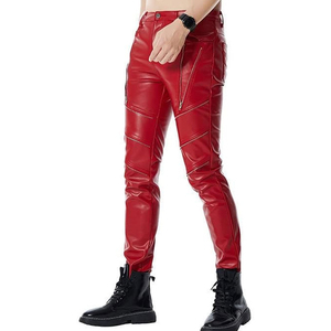 Oem Buy Soft Slim Trendy Men's Polyester Pants Plain Dyed High Waist <b>Drawstring</b> Straight Curved <b>Trouser</b> - Product Image 3