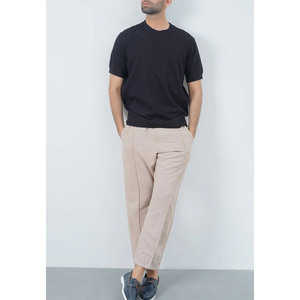Men's Regular Fit Short Sleeve Cotton Knitted T-<b>Shirt</b> <b>Sweater</b> Custom O-Neck Front Logo Breathable Quick Dry Knitwear - Product Image 4