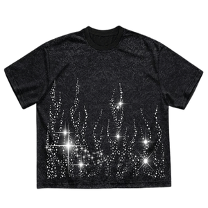 เสื้อยืดคุณภาพสูงสั่งทำพิเศษ ประดับด้วยคริสตัล 100% ผ้าฝ้ายเจอร์ซีย์ สำหรับผู้ชาย แขนสั้น คอกลม สวมใส่สบายๆ ในฤดูร้อน เสื้อยืดแบบยูนิเซ็กส์ - Product Image 6