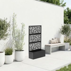 Fioriera da Giardino in Metallo Alta 70 Pollici con Traliccio per Piante Rampicanti e Ortaggi, Recinzione e Cancello - Product Image 5