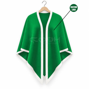 เสื้อคลุมอะคริลิคสีเขียวคอวี แบรนด์ Cosh International Sorority Sisterhood สำหรับใส่ลำลอง สีพื้น  พร้อมปักโลโก้ด้านหน้าแบบถัก - Product Image 1