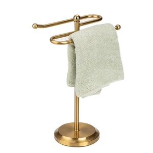 Modern Luxury Gold <b>Towel</b> <b>Rack</b> Three-Layer <b>Standing</b> Bathroom Storage Holder Stainless Steel Rust-Proof <b>Towel</b> Organizer - Product Image 4