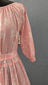 Vestido de Algodón Estampado a Mano, Vestido de Algodón con Capas, Vestido de Algodón Estampado, Estampado Floral, Cuello Redondo, Manga Larga, Vestido Largo para Fiesta - Product Image 3