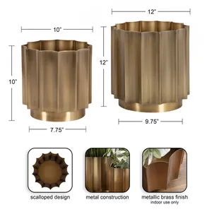 Vase à fleurs en métal fait main de luxe, élégant support pour arrangements floraux pour maisons contemporaines, hôtels de luxe, villas design - Product Image 2