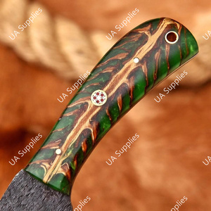 Couteau de chasse et de camping à lame fixe en acier à haute teneur en carbone 1095, forgé à la main, 55 HRC, ultra-affûté, pointe tombante, pleine tige, OEM - Product Image 3