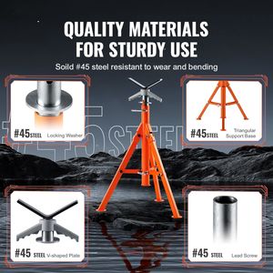 Supporto per Tubi a V da 2500 LBS, Resistente, 27,2'' 52'', Modello 45 #   Supporto per saldatura in acciaio regolabile in altezza per tubi - Product Image 5