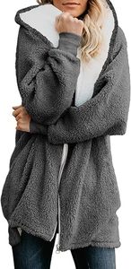 Sweat à capuche en polaire sherpa pour femme, pull chaud en peluche, sweat-shirt d'hiver doux et moelleux pour femme - Product Image 2