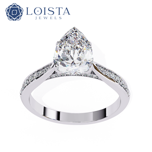 Solitaire Lab-grown Diamond <b>Indian</b> Wedding <b>Rings</b> Vvs d Oval Pear Cut Pure Gold Engagement Synthetic Diamond <b>Ring</b> - Product Image 2