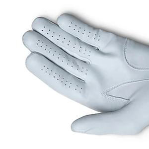 <b>White</b> Full Finger Golf Glove PU Leather Breathable Right Hand Unisex Sports Use Hook and Loop Closure Custom Brand Model NSL-343 - Product Image 4