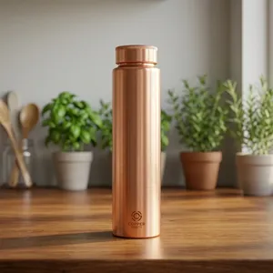 Bouteille d'eau en cuivre pur, bouteille d'eau potable en cuivre, bouteille en cuivre 100% pur, bouteille en cuivre pour l'eau - Product Image 3