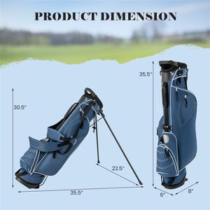Borsa da Golf Leggera in Poliestere Blu con 4 Tasche con Cerniera, 3 Divisori, Materiale PU Impermeabile per Viaggi - Product Image 4