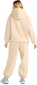 Womens Two Piece Sweat Set Hoodie and Pants Soft Fabric Relaxed Fit Tracksuit Modern Athleisure Wear for Winter Season - Product Image 3