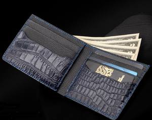 Luxali Portefeuille en cuir d'alligator pour homme Porte-cartes de luxe personnalisable avec design court - Product Image 4