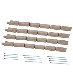Bordatura per Prato in Finta Pietra Realistica 46,4 x 2,2 cm, Bordura Flessibile per Giardino con Picchetti di Ancoraggio, Bordatura Paesaggistica Stile Organico Dimensione Mattone - Product Image 1
