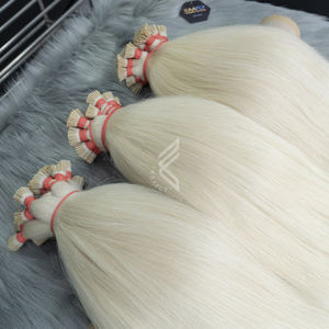 Extensions de cheveux Remy blonds naturels blanchis 100% Itips Cheveux crus vietnamiens Faisceaux de dentelle à donneur unique 20-30 pouces HD Wave Style - Product Image 5