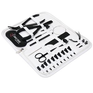 Kit d'outils OEM noir pour extensions capillaires avec pince à sertir à 3 trous, pince de retrait de microlink, outil à crochet et 12 pinces de sectionnement pour doigts - Product Image 1