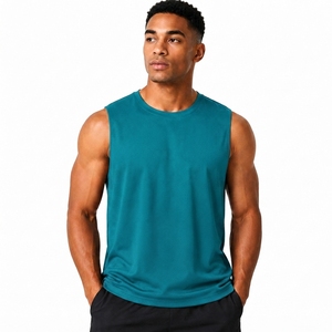 Men's <b>Red</b> Sleeveless Tank Top Crew Neck Solid Color Breathable Knitted 100% Polyester 220g <b>Silk</b> Screen Printed High Street - Product Image 1