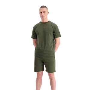 Fashionable Men Two Piece Set Trendy Breathable Cotton <b>Short</b> Sleeve and Matching <b>Shorts</b> Ideal for or Fitness wholesale rate - Product Image 1