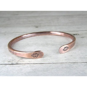 Textured Copper Cuff Riveted Plate Unique Handcrafted Industrial-Style Luxury Bracelet Personalization for Promotional Gifts - Product Image 4