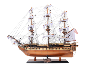 Maqueta de la USS Constitution con Vitrina de Madera con Apertura Frontal, Decoración para el Hogar, Manualidades OMH - Product Image 2
