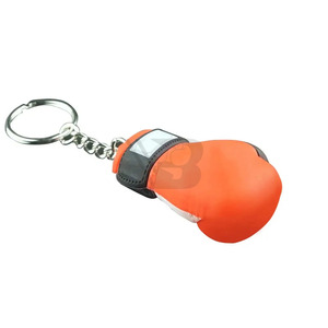 Porte-clés en cuir PU et métal avec boule en plastique en forme de cercle, mini-gant de boxe personnalisé avec logo imprimé, porte-clés promotionnel - Product Image 4