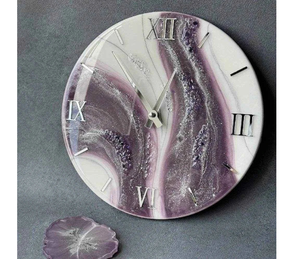 Unique Resin Digital <b>Wall</b> <b>Clock</b> with Modern Design <b>Blue</b> White Appearance Office Use Battery Powered - Product Image 3