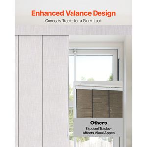 Persianas de Panel de PVC Fáciles de Usar, Extensibles de 45.8 a 86 cm de Ancho, Cortables, de 96 cm de Alto, Verticales, Opacas, con Sistema de Oscurecimiento Incluido - Product Image 4