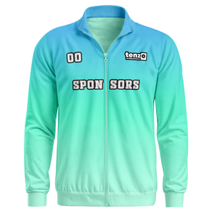 Veste de survêtement en polyester personnalisée avec logo par sublimation, fermeture éclair intégrale, nom et numéro de joueur personnalisés, OEM ODM - Product Image 2