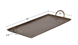 Plateau de service élégant en aluminium martelé au design raffiné, couleur vintage, pour la maison, l'hôtel et la cuisine - Product Image 2