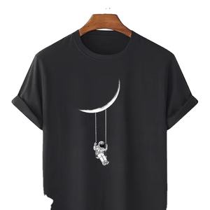 Camiseta de algodón real personalizada astronauta Swing estampado camisetas de larga duración calidad cobre puro Summers Wear camiseta de media manga - Product Image 1