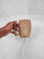 Tasse à thé et soucoupe en bois de hêtre finlandais, style nordique, écologique, 250 ml, avec poignée en bois de caoutchouc de haute qualité, vente en gros pour artisans