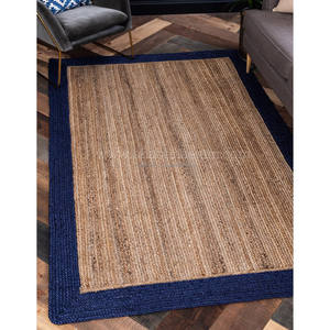 Tapis en jute naturel portable tissé à la main, écologique, fait à la main en Inde, tapis en jute tressé en gros, beaux nouveaux tapis en jute - Product Image 4